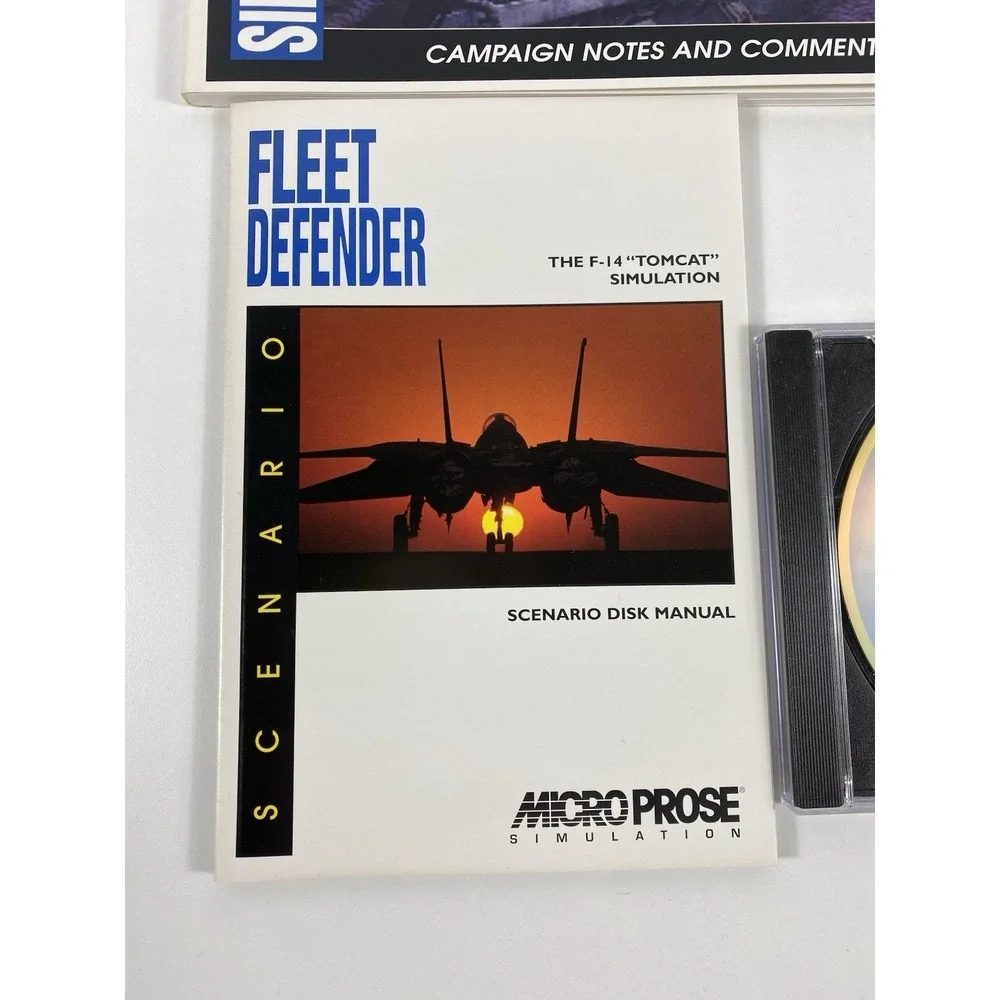 Fleet Defender Gold F-14 Tomcat Simulation Multimedia PC DOS Big Box CD-Rom CIB